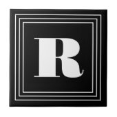 Carreau 3 monogramme de cadre | Noir et blanc (Devant)