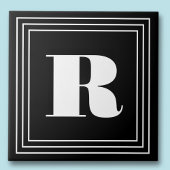 Carreau 3 monogramme de cadre | Noir et blanc