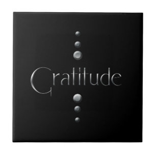 Carreau 3 points Argent Bloc Gratitude et Arrière - plan 