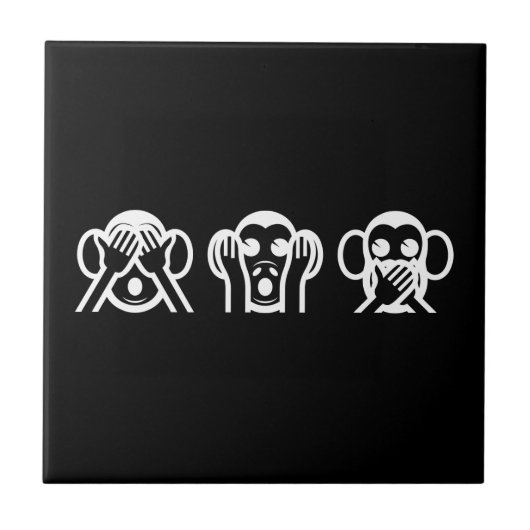 Carreau 3 Singes Sages Emoji (Devant)