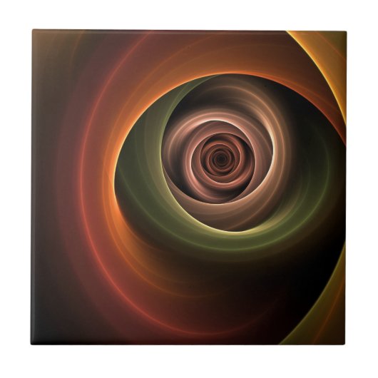 Carreau 3D Spirale Abstraite couleurs chaudes Art fractal (Devant)
