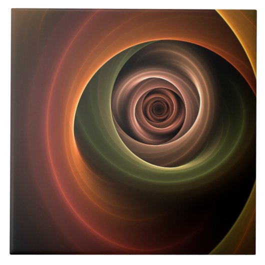 Carreau 3D Spirale Abstraite couleurs chaudes Art fractal (Devant)