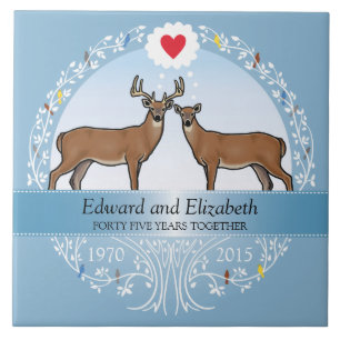Carreau 45e anniversaire du Mariage personnalisé, Buck & D