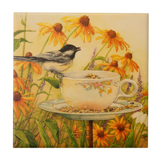 Carreau 4773 Chickadee à la Teacup (Devant)