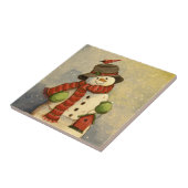 Carreau 4905 Noël des Snowman et Birdhouse (Côté)