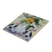 Carreau 4930 Chats de fleurs et de Precelain (Côté)