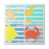 Carreau 4 carrés de conception d'océan (Devant)