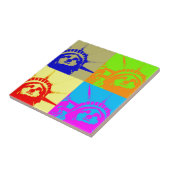 Carreau 4 Couleur Pop Art Lady Liberty (Côté)
