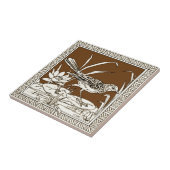 Carreau 4 de 12 Repro série d'oiseaux Minton Mocha 1880 (Côté)