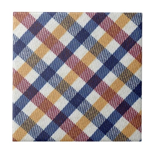 Carreau 4 Tissu testé couleur plaid - Vintage - (Devant)