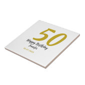 Carreau 50e anniversaire ajouter nom date année noire modè (Côté)