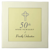 Carreau 50e anniversaire du prêtre avec croix bossée (Devant)