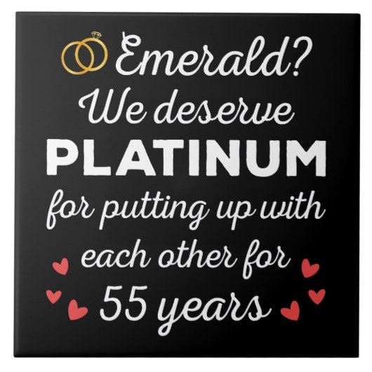 Carreau 55e anniversaire du Mariage I - Emerald Funny Coup (Devant)