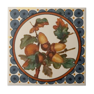 Carreau #5 de 5 Repro 1890s Doulton Lambeth Peint à la ma