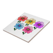 Carreau 5 Fleurs de couleur (Côté)