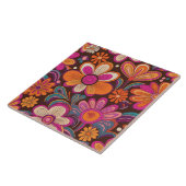 Carreau 60s les années 70 tuile de fleurs rétro (Côté)