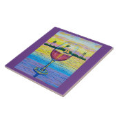 Carreau 6x6 tuile, un verre de vin, un monde loin ! (Côté)