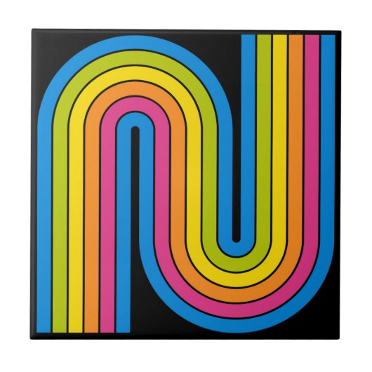 Carreau 70s Retro Vintage Style Geometric Design (Devant)