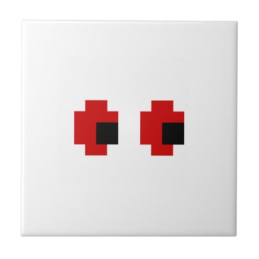 Carreau 8 bits Éffrayants yeux rouges (Devant)