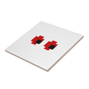 Carreau 8 bits Éffrayants yeux rouges