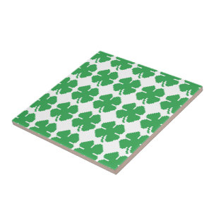 Carreau 8 bits Pixel Lucky Four Leaf Clocher