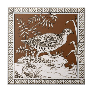 Carreau #8 de 12 Repro 1880 Série d'oiseaux de Minton Moc