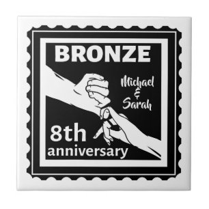 Carreau 8e anniversaire mariage cadeau traditionnel bronze