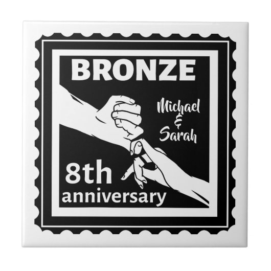 Carreau 8e anniversaire mariage cadeau traditionnel bronze (Devant)
