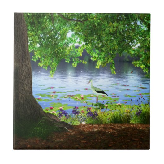 Carreau À côté du carrelage décoratif d'eau calme / Trivet (Devant)