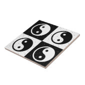 Carreau À damiers blanc noir Yin-yang Zen Block Imprimer (Côté)