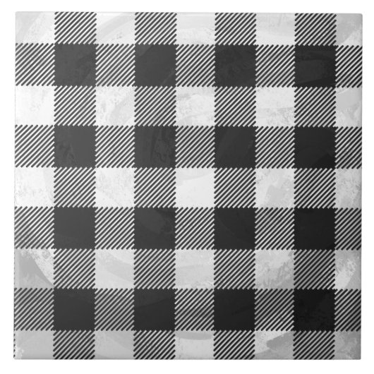 Carreau à damiers Plaid Noir Et Blanc (Devant)