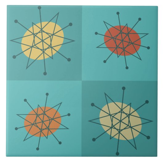 Carreau à damiers'âge atomique Turquoise (Devant)