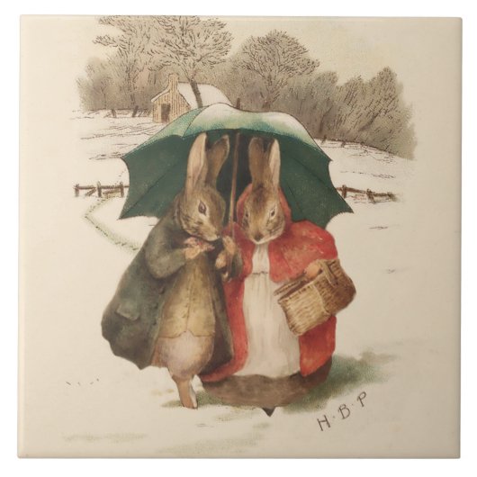 Carreau "A Happy Pair" de Beatrix Potter (Devant)