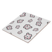 carreau à motif de fleur rose (Côté)