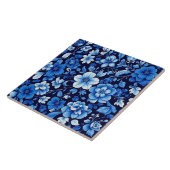 carreau à motif floral bleu (Côté)