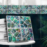 Carreau Abalone Shell Texture - Collage de cellules N6<br><div class="desc">Cette magnifique tuile fait partie de ma collection Abalone Dream. Utilisez-le seul ou en combinaison avec d'autres carreaux pour créer un look étonnant dans la salle de bain ou la douche - mosaïque d'accent derrière le mixer ou la baignoire par exemple, ou utilisez-les pour l'artisanat - carrelage table ou carrelage...</div>