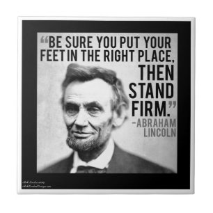 Carreau Abe Lincoln et citation "Tenez ferme"