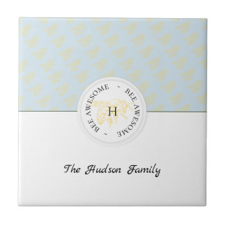 Carreau Abee Awesome Abeille d'Or Personnalisé Monogramme