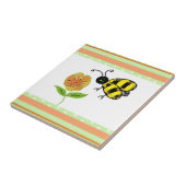 Carreau Abeille affairée avec fleur orange (Côté)