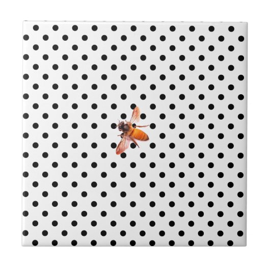 Carreau Abeille de miel et points de polka (Devant)