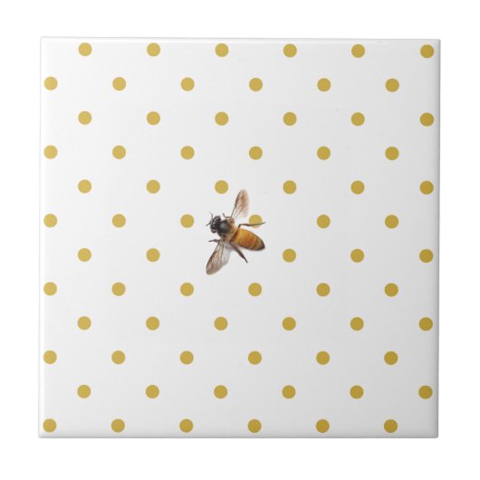 Carreau Abeille de miel et points de polka (Devant)