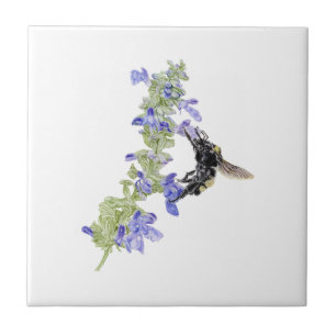 Carreau Abeille et Sauge Bleue
