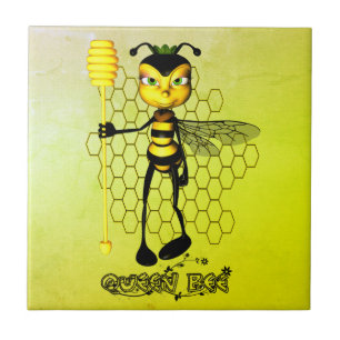 Carreau Abeille jaune et noire avec nid d'abeille