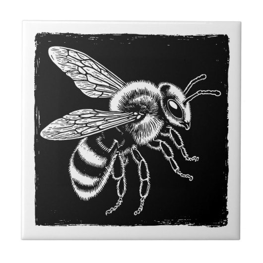 Carreau Abeille noir et blanc (Devant)