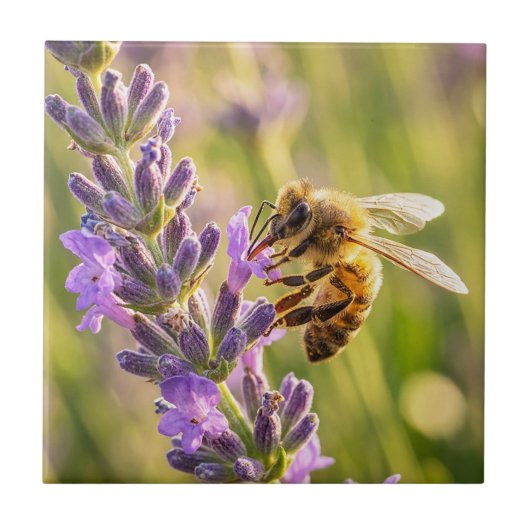 Carreau Abeille sur lavande (Devant)