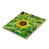 Carreau Abeille sur tournesol jaune (Côté)