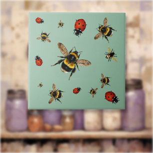 Carreau Abeilles et coccinelles bénéfiques