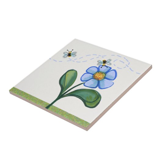 Carreau Abeilles et fleurs (Côté)