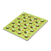 Carreau Abeilles Motif Fleurs Rouges Abeille (Côté)