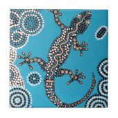 Carreau Aboriginal sorte, Gecko, peinture de point, (Devant)